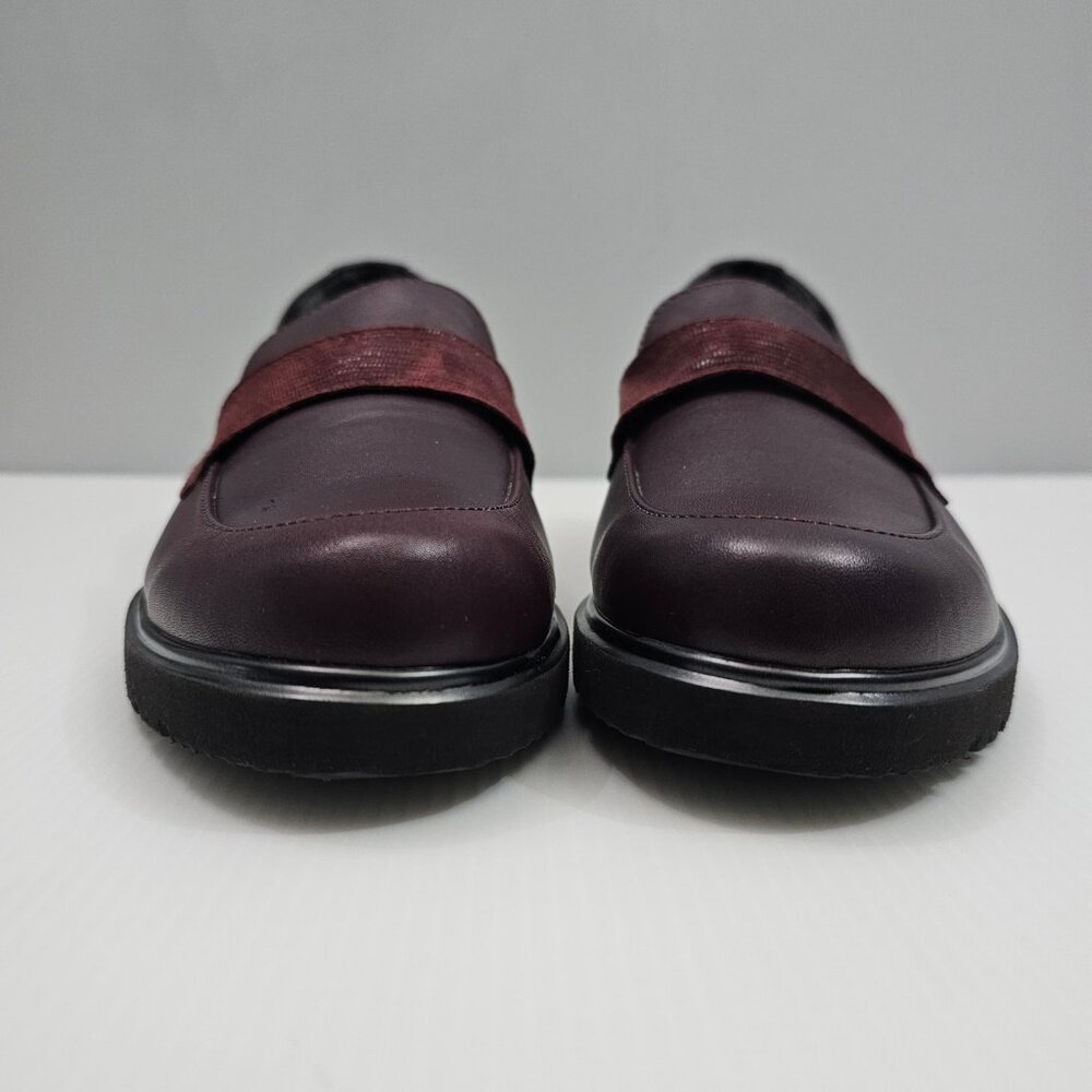 Munro Geena Comfort Loafer Womens 8.5 NARROW Burgundy Wine Leather Slip On NEW - Picture 6 of 14